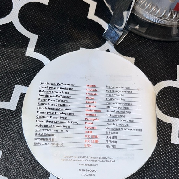 Peets Chambord French Press Coffee Maker - Silver and Black - Picture 5 of 7